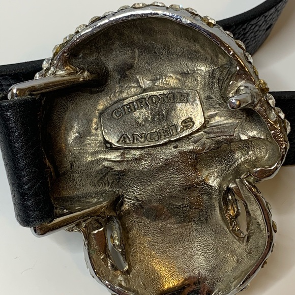 Chrome Angel Swarovski Crystal Skull Belt (Rare) - Picture 9 of 9